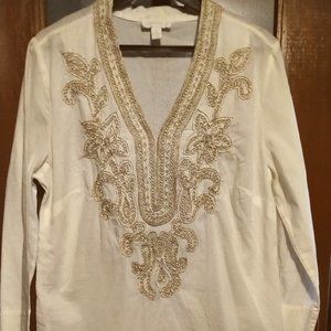 Boho Charter Club Indian Cotton Top-Size 6